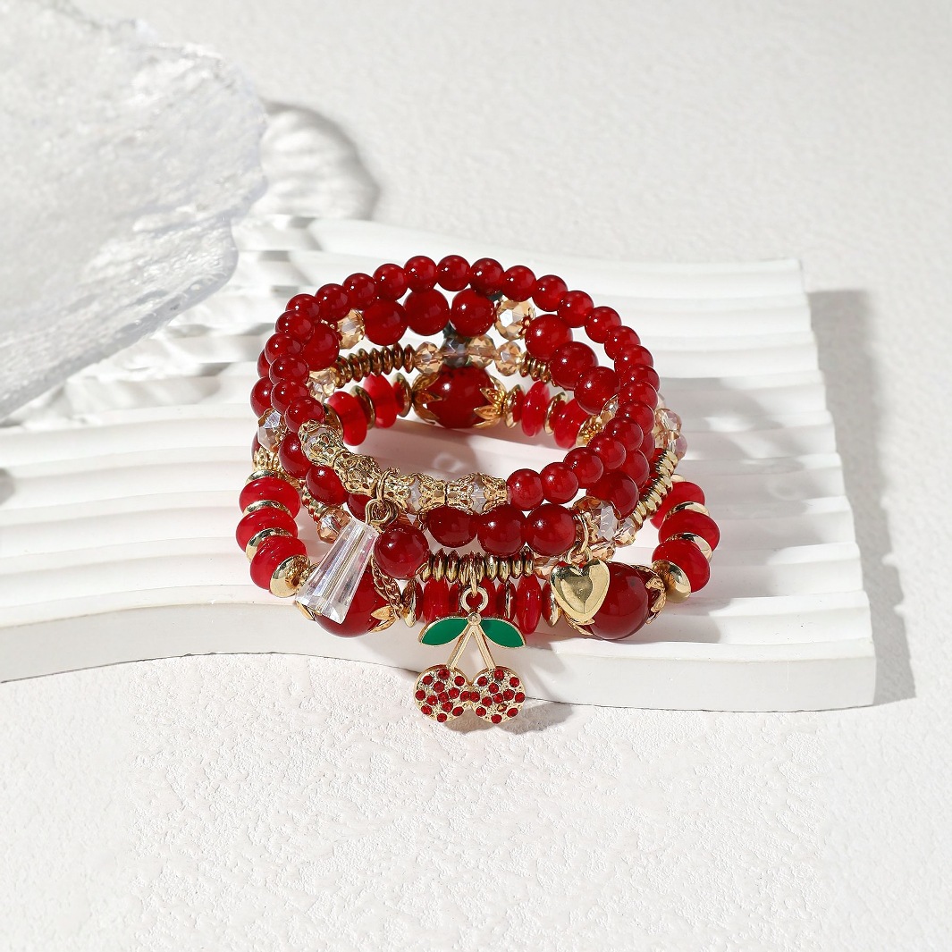 Red Heart Design Glass Beaded Bracelets | picture 