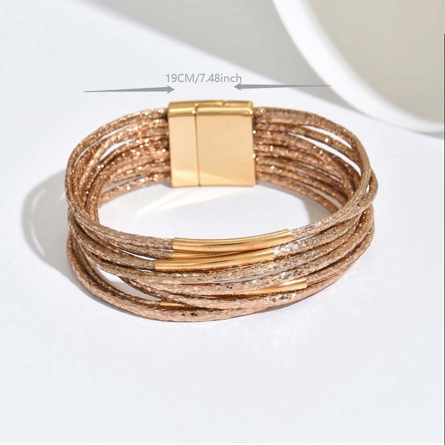 Golden Color Iron Multi Layered Bangle | picture 