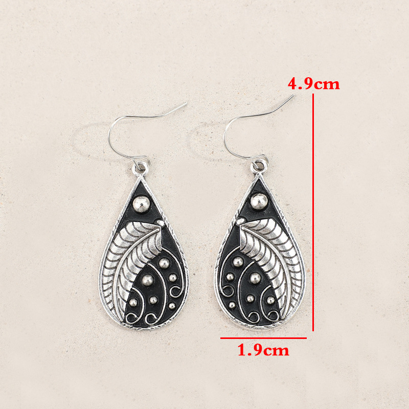 Silver Color Droplet Alloy Detail Earrings | picture 