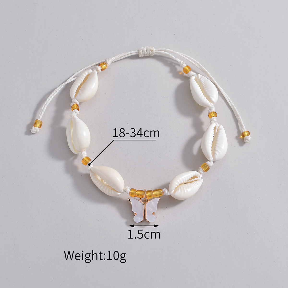 Beige Butterfly Animal Shell Design Anklet | picture 
