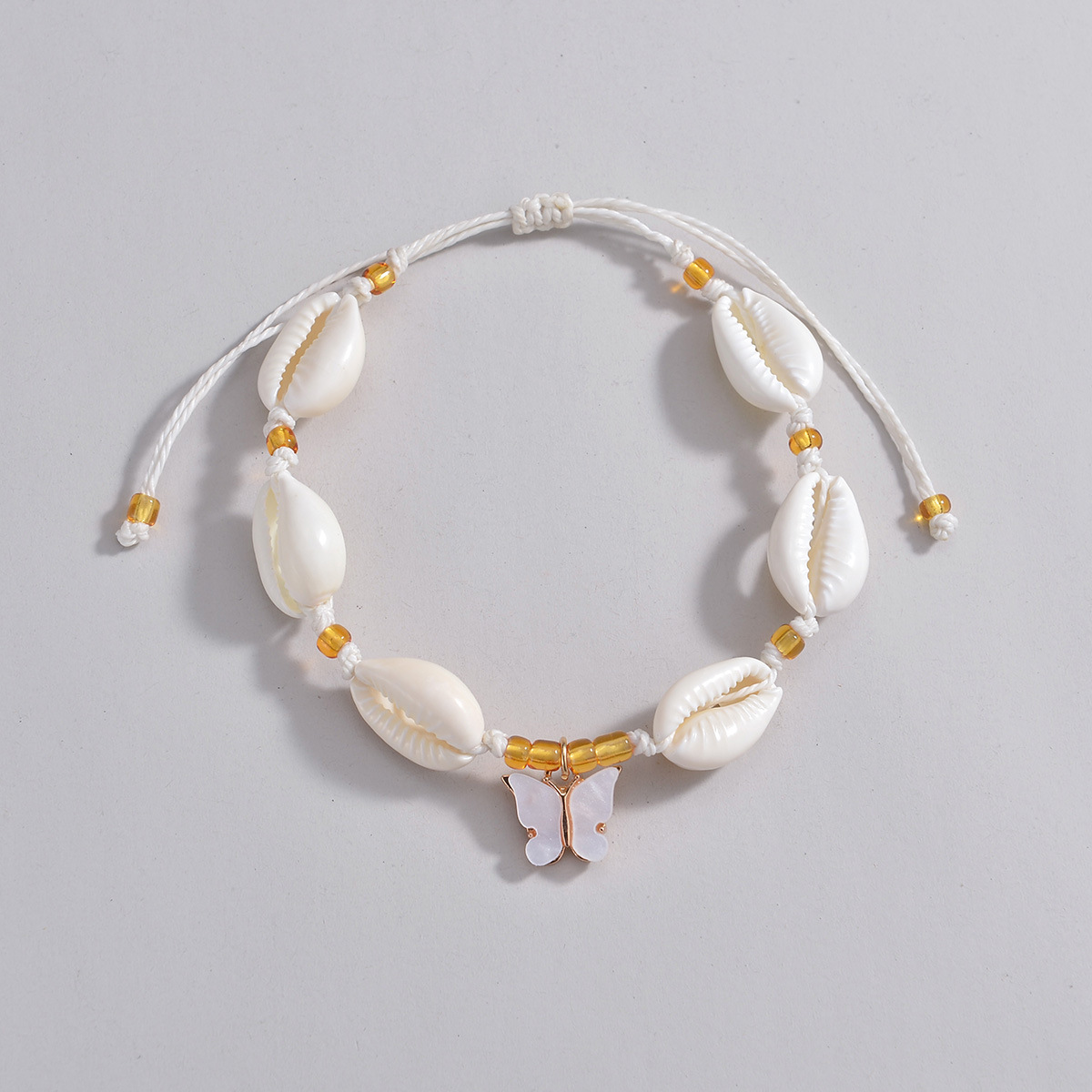 Beige Butterfly Animal Shell Design Anklet | picture 