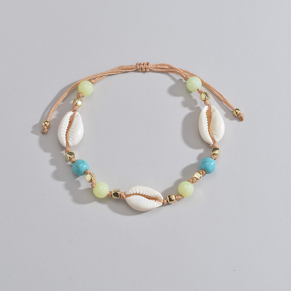 Raw White Shell Plastic Detail Anklet | picture 