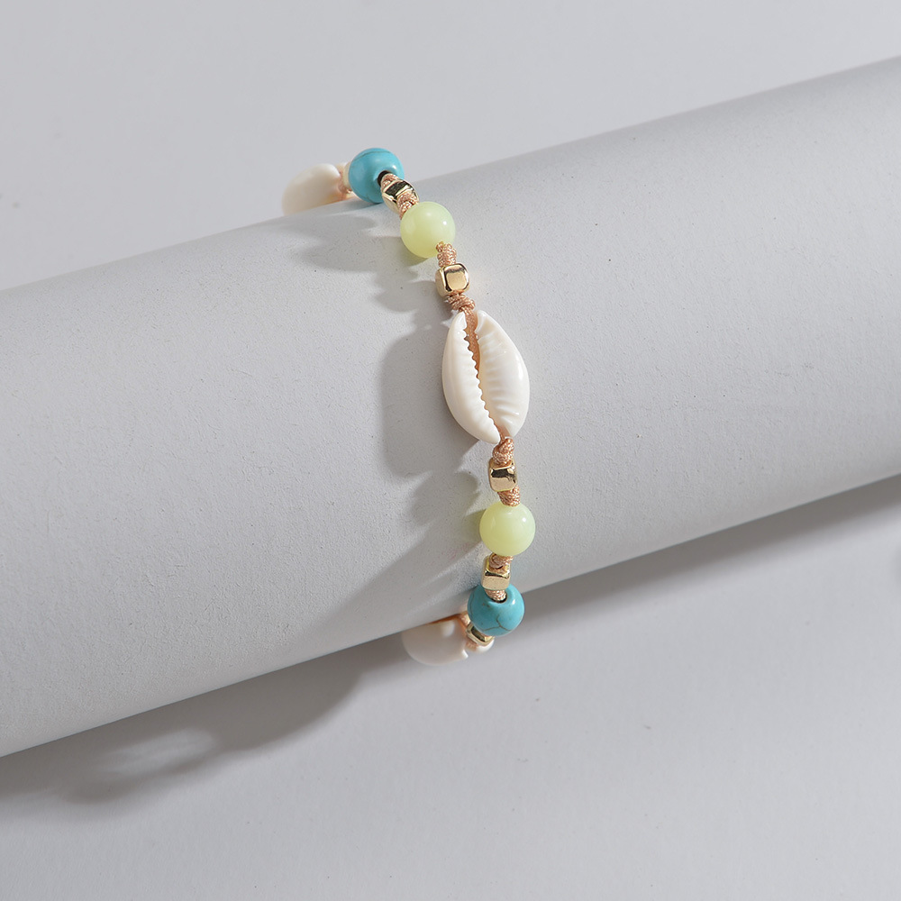 Raw White Shell Plastic Detail Anklet | picture 