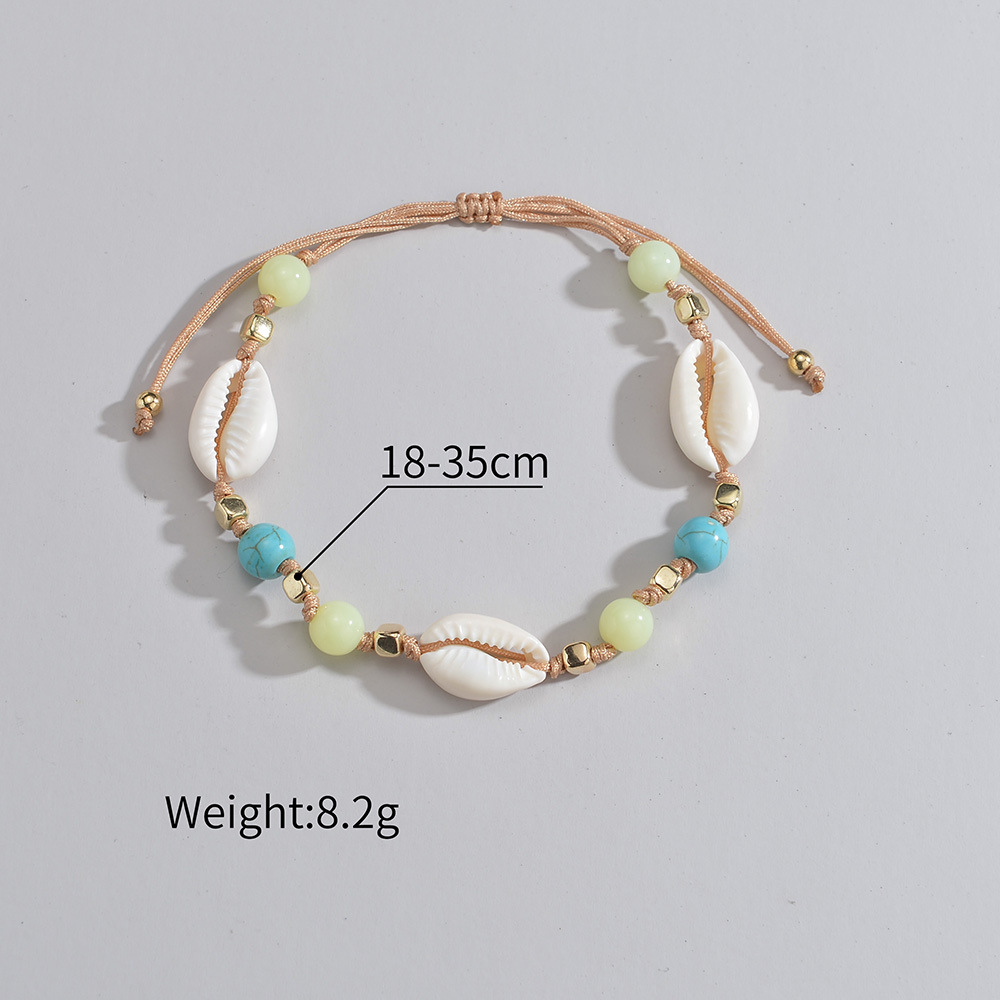 Raw White Shell Plastic Detail Anklet | picture 