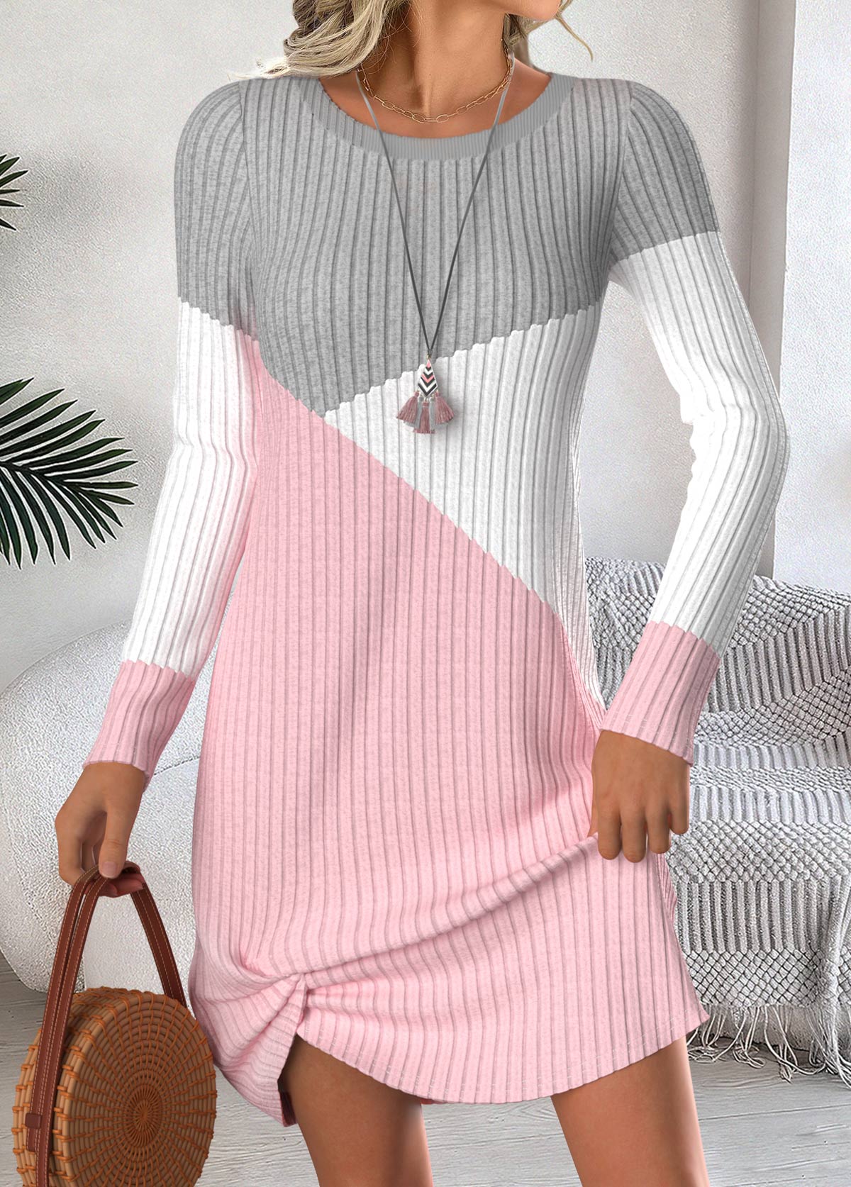 Multi Color Tummy Coverage Short Long Sleeve Dress | picture 