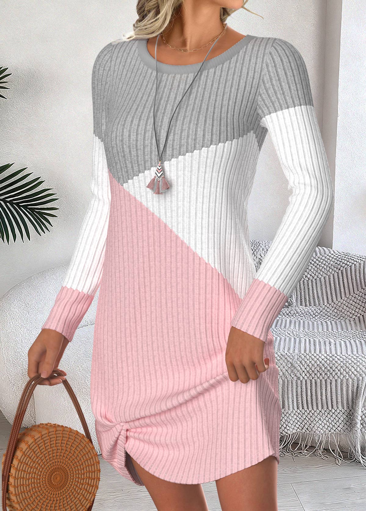 Multi Color Tummy Coverage Short Long Sleeve Dress | picture 