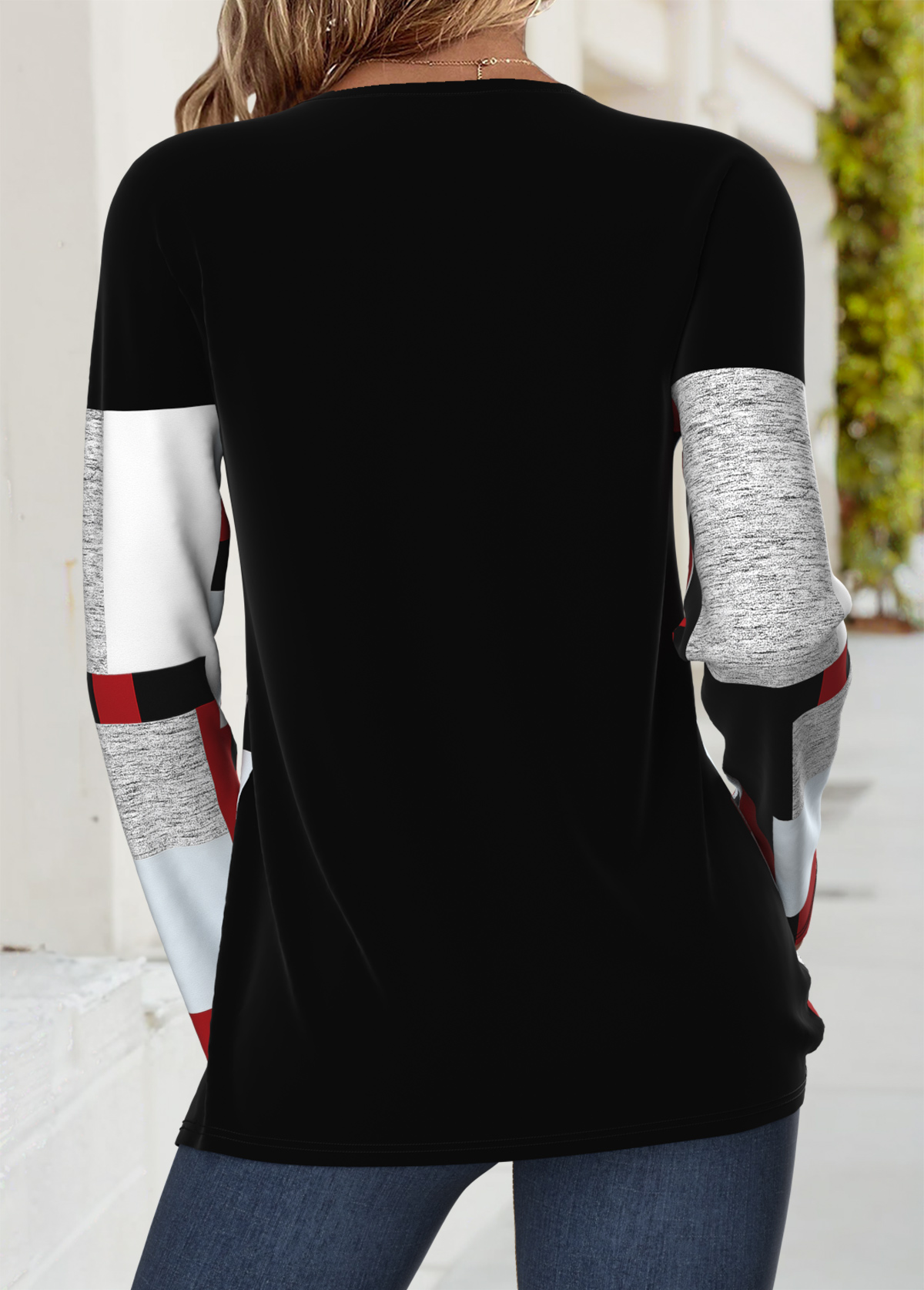 Multi Color Tummy Coverage Geometric Print T Shirt | picture 