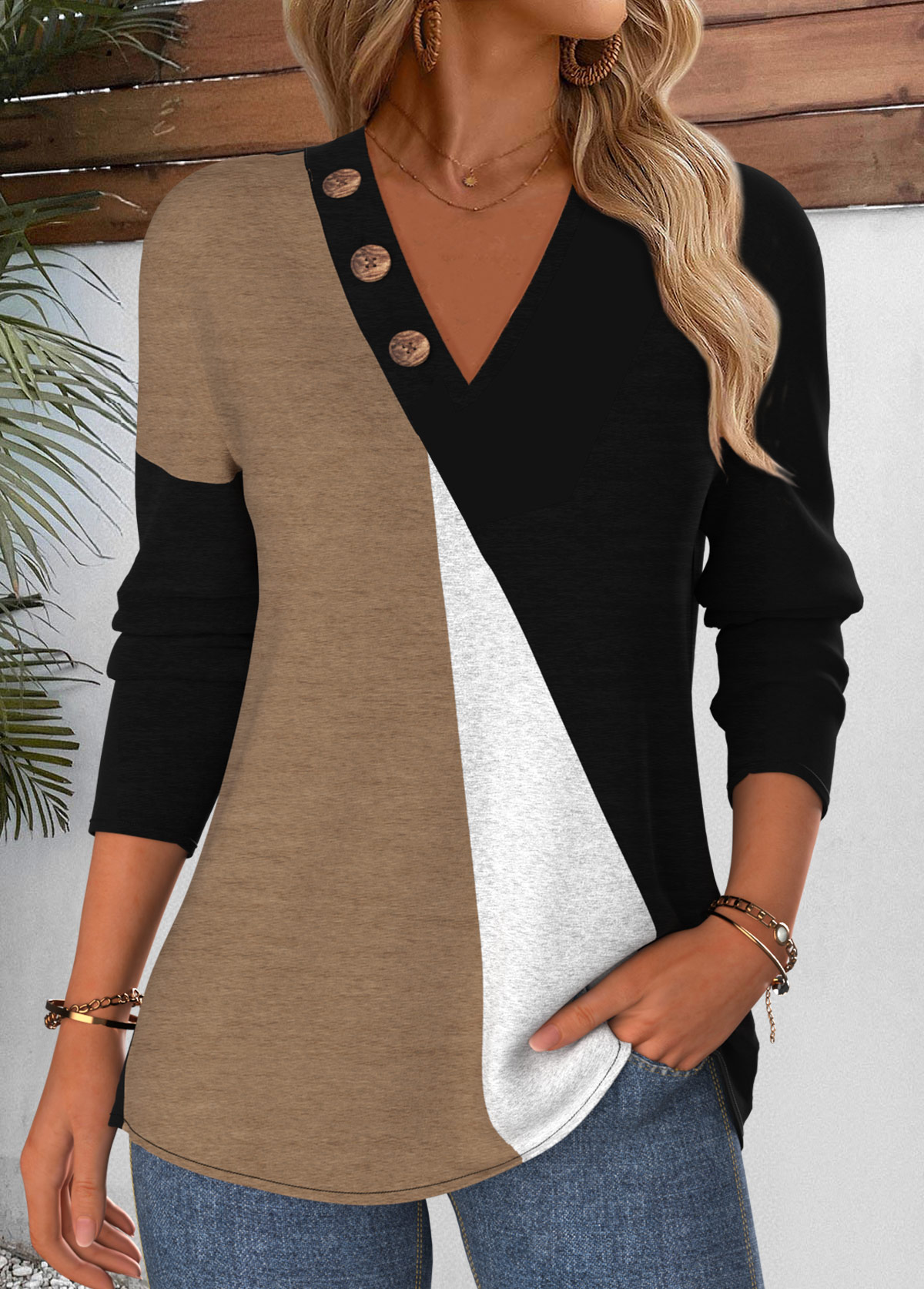 Multi Color Tummy Coverage Long Sleeve T Shirt | picture 