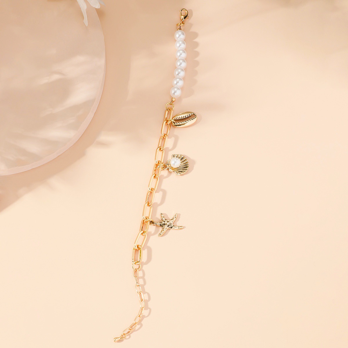 Golden Color Shell Alloy Detail Bracelet | picture 