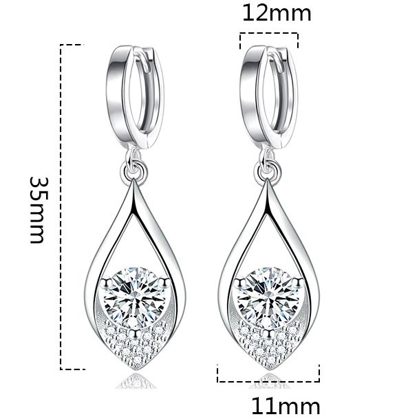 Silver Teardrop Design Hollow Copper Earrings | picture 