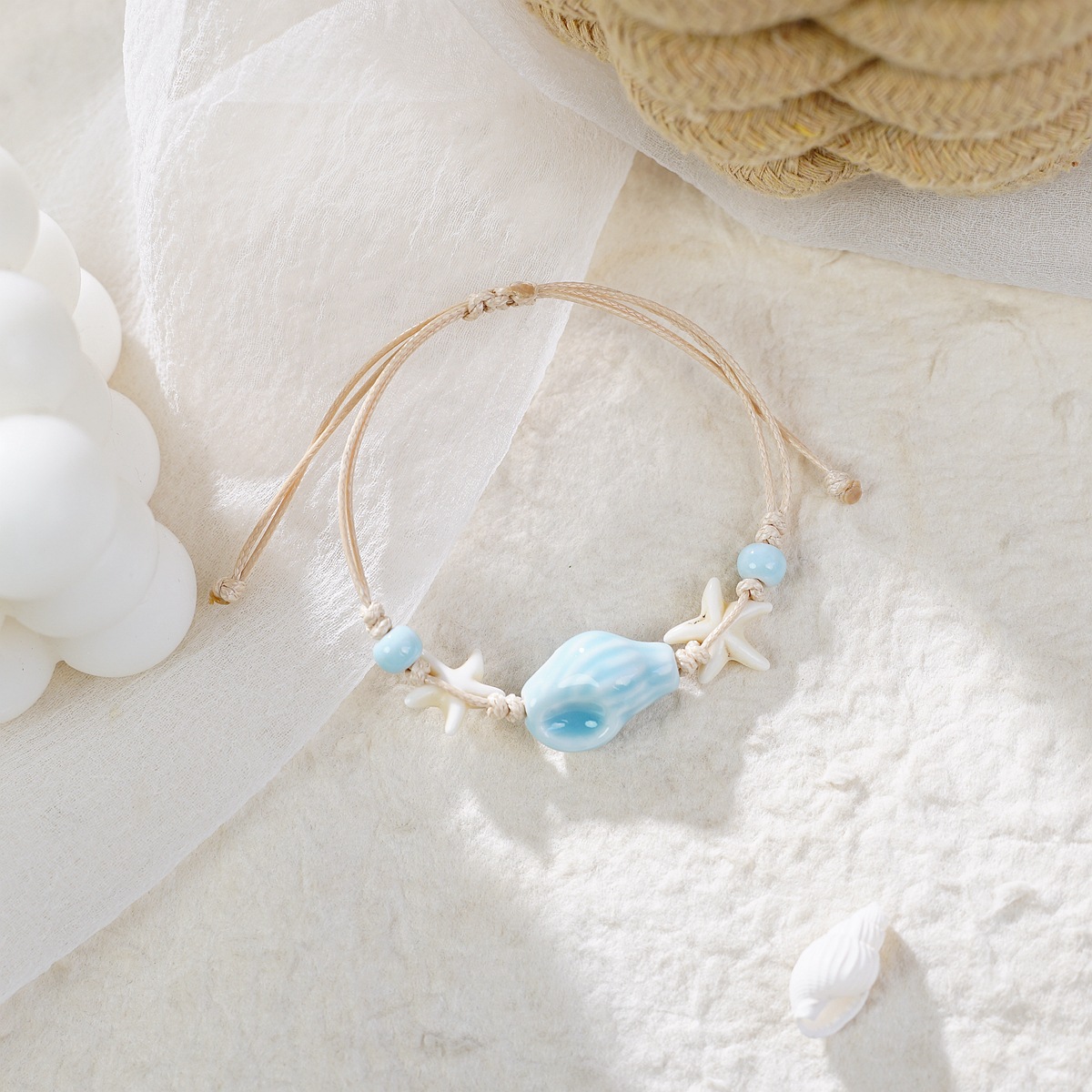 Light Blue Shell Starfish Design Bracelet | picture 