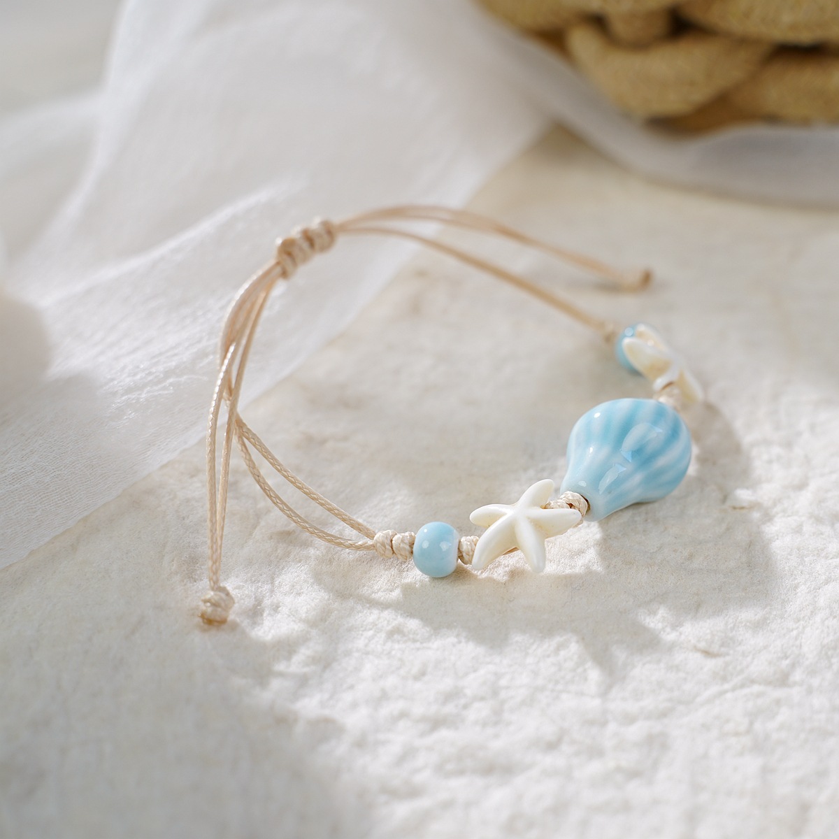 Light Blue Shell Starfish Design Bracelet | picture 