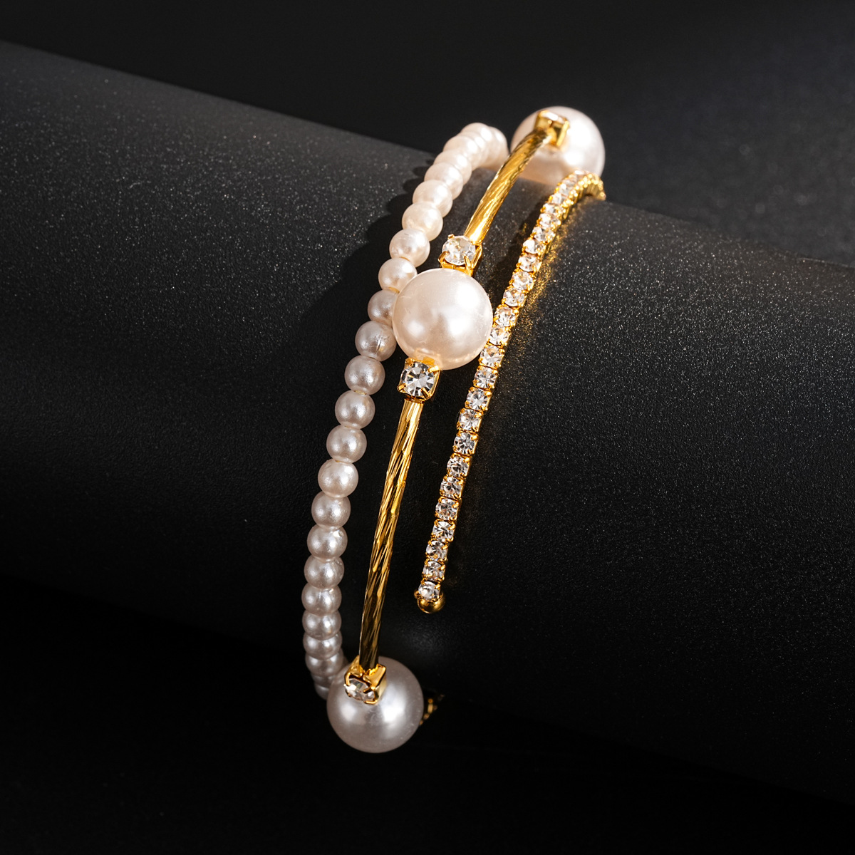 Golden Pearl Round Beaded Design Bangle | picture 