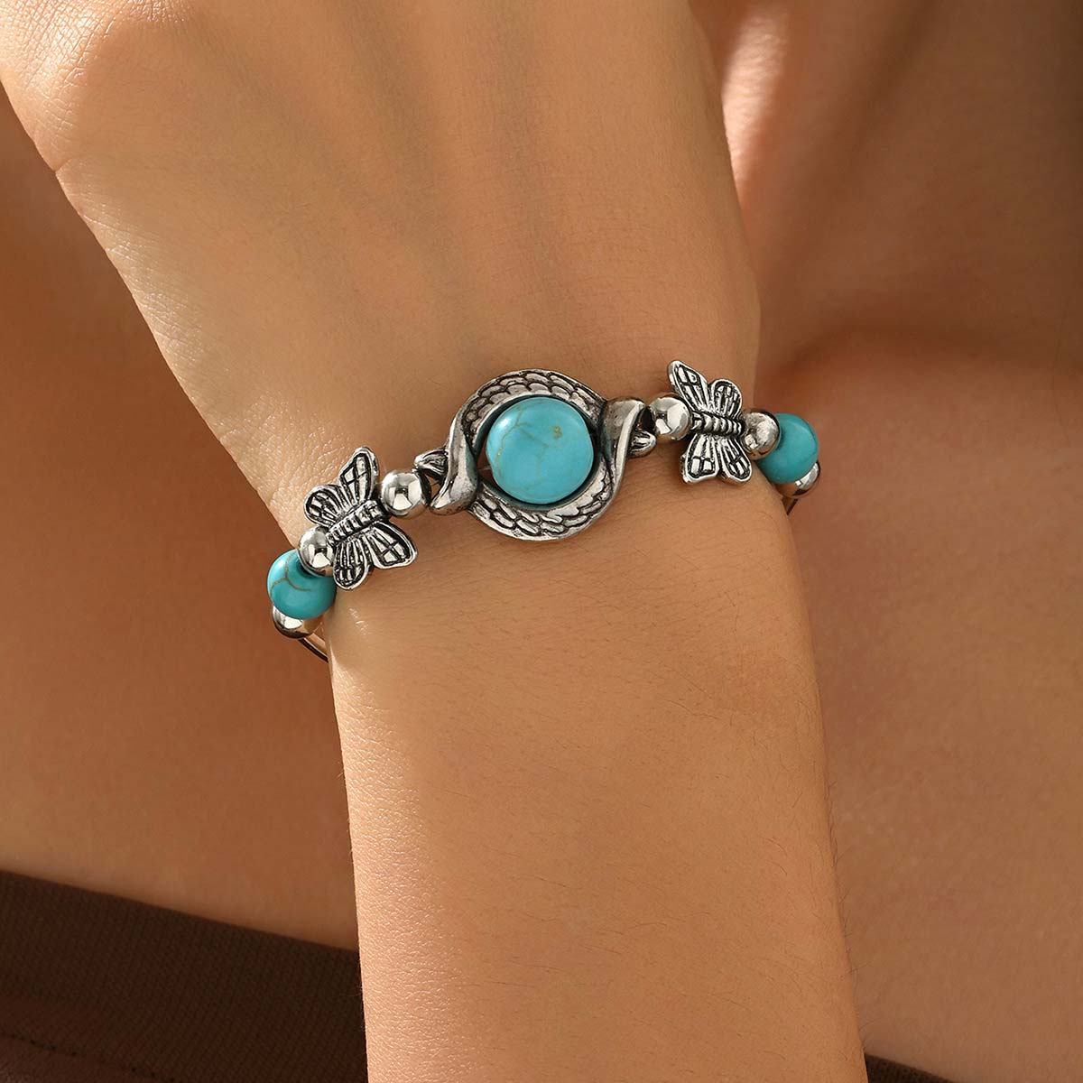 Mint Green Butterfly Alloy Detail Bracelet | picture 
