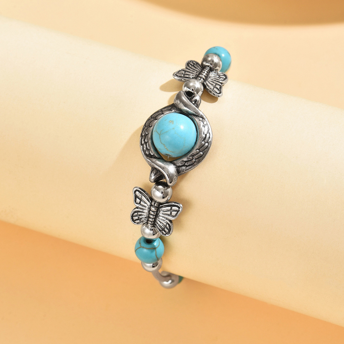 Mint Green Butterfly Alloy Detail Bracelet | picture 