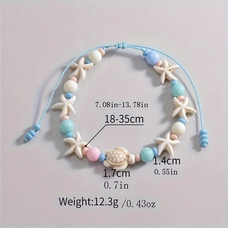 Light Blue Color Turtle CDetail Anklet | picture 