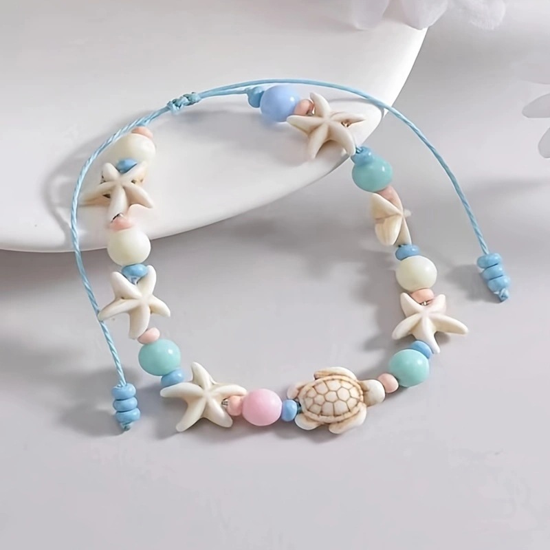 Light Blue Color Turtle CDetail Anklet | picture 