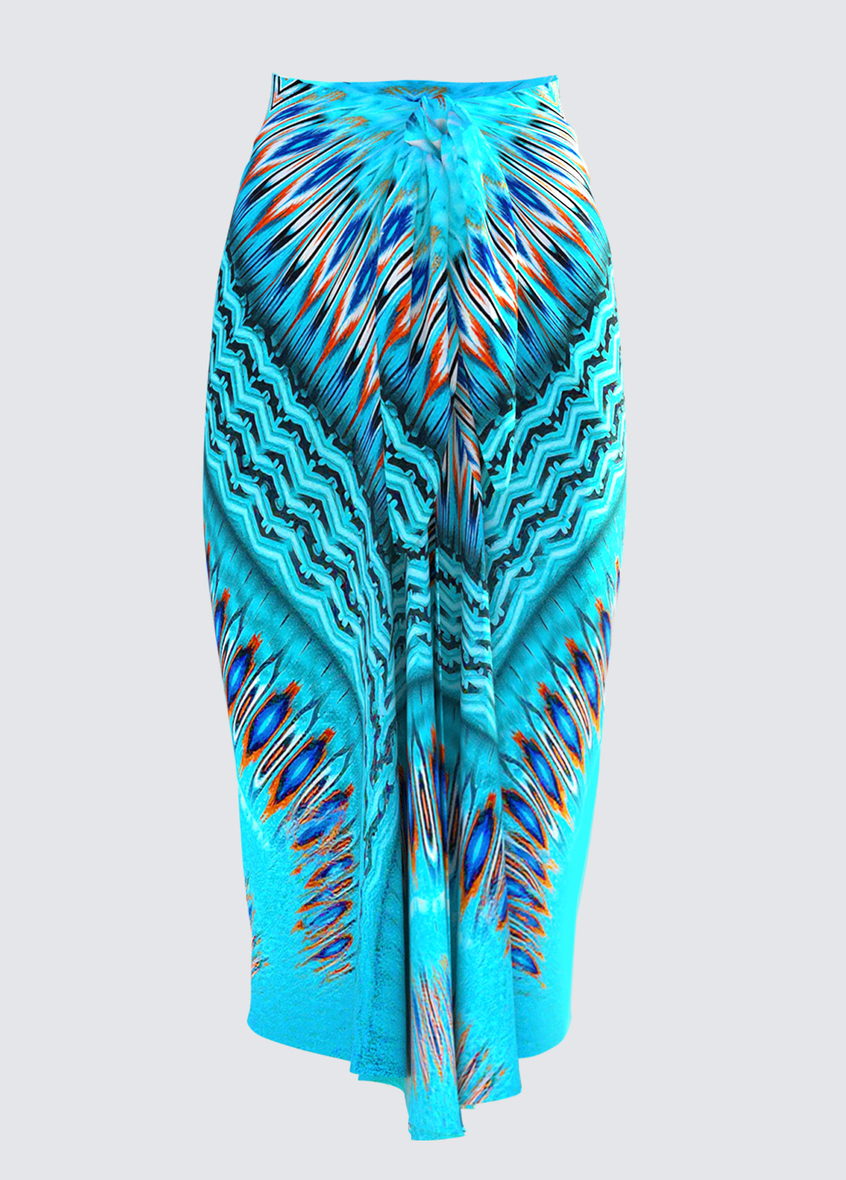 Tummy Control Tribal Print One Piece Swimwear and Skirt | picture 