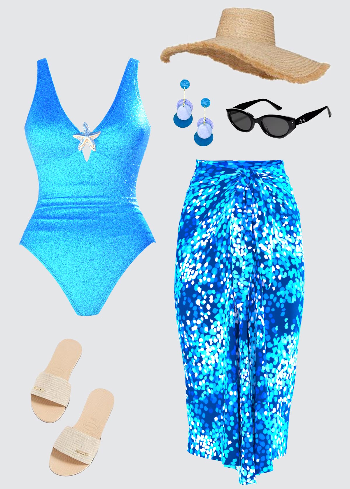 Tummy Coverage Graffiti Print One Piece Swimwear and Sarong | picture 