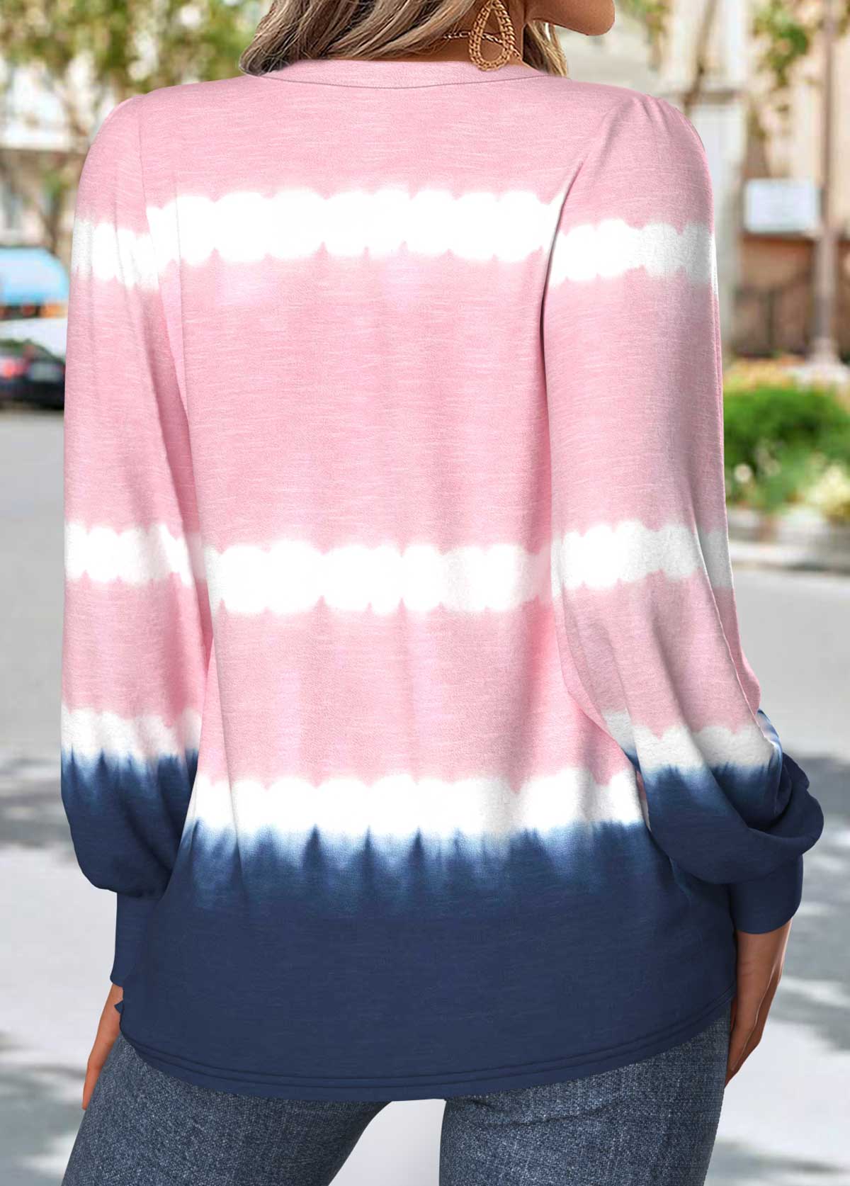 Light Pink Tummy Coverage Tie Dye Print T Shirt | picture 