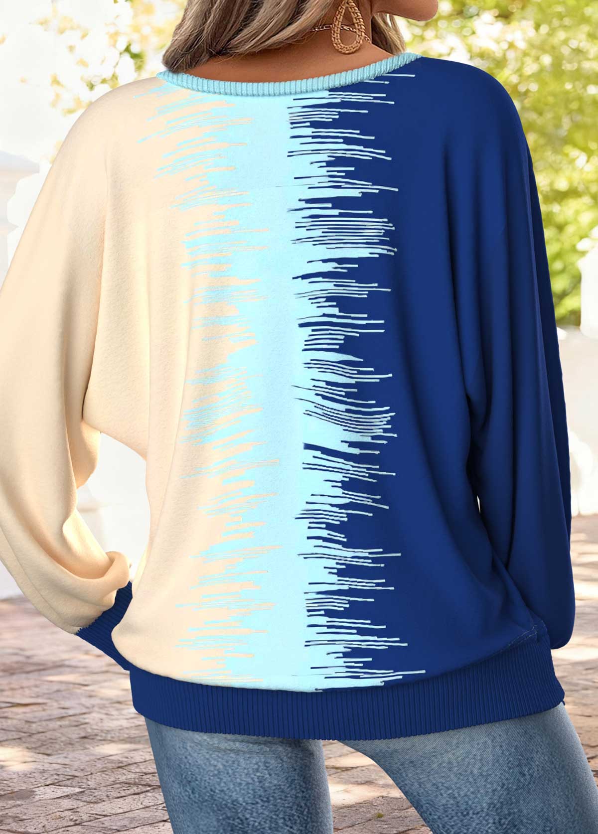 Multi Color Tummy Coverage Geometric Print T Shirt | picture 