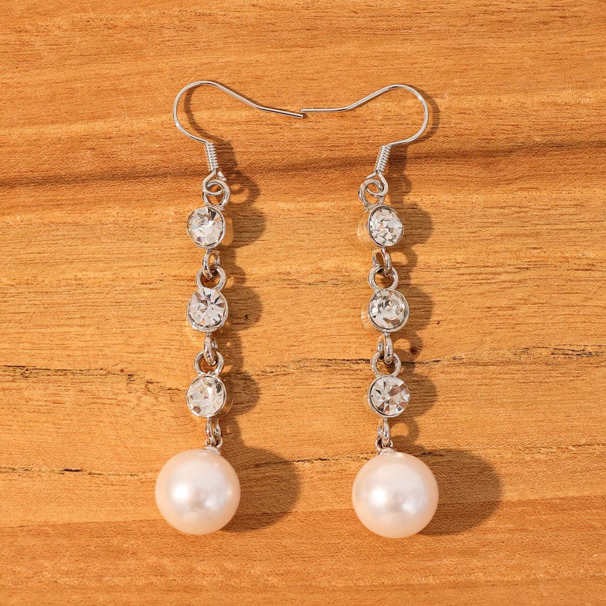 Silver Color Round Alloy Detail Earrings | picture 