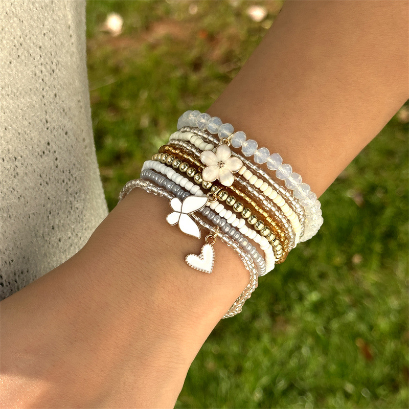 Beige Color Butterfly Seed Beads Bracelets | picture 