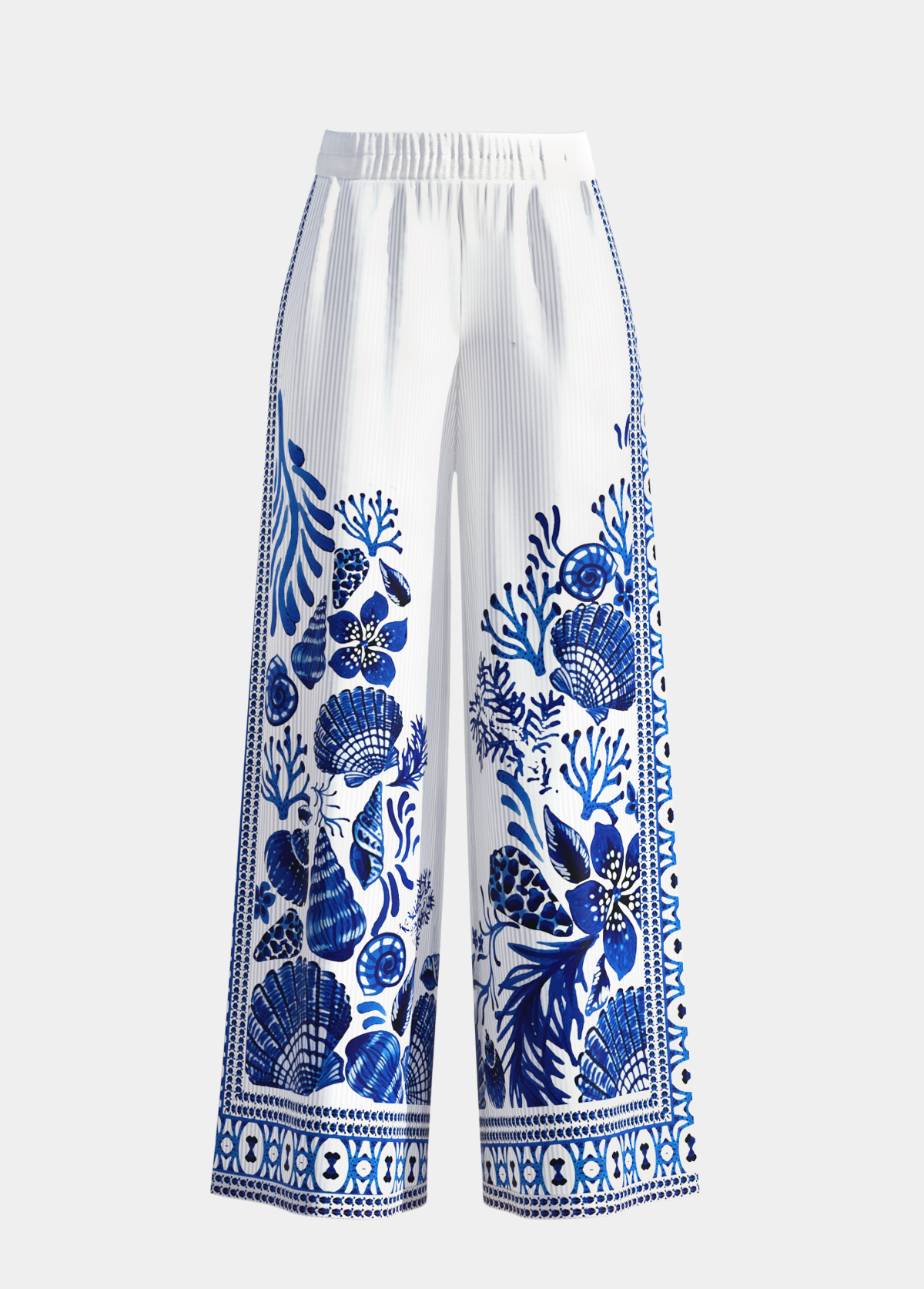 Thigh Slimmer Marine Life Print White One Piece Swimwear | picture 