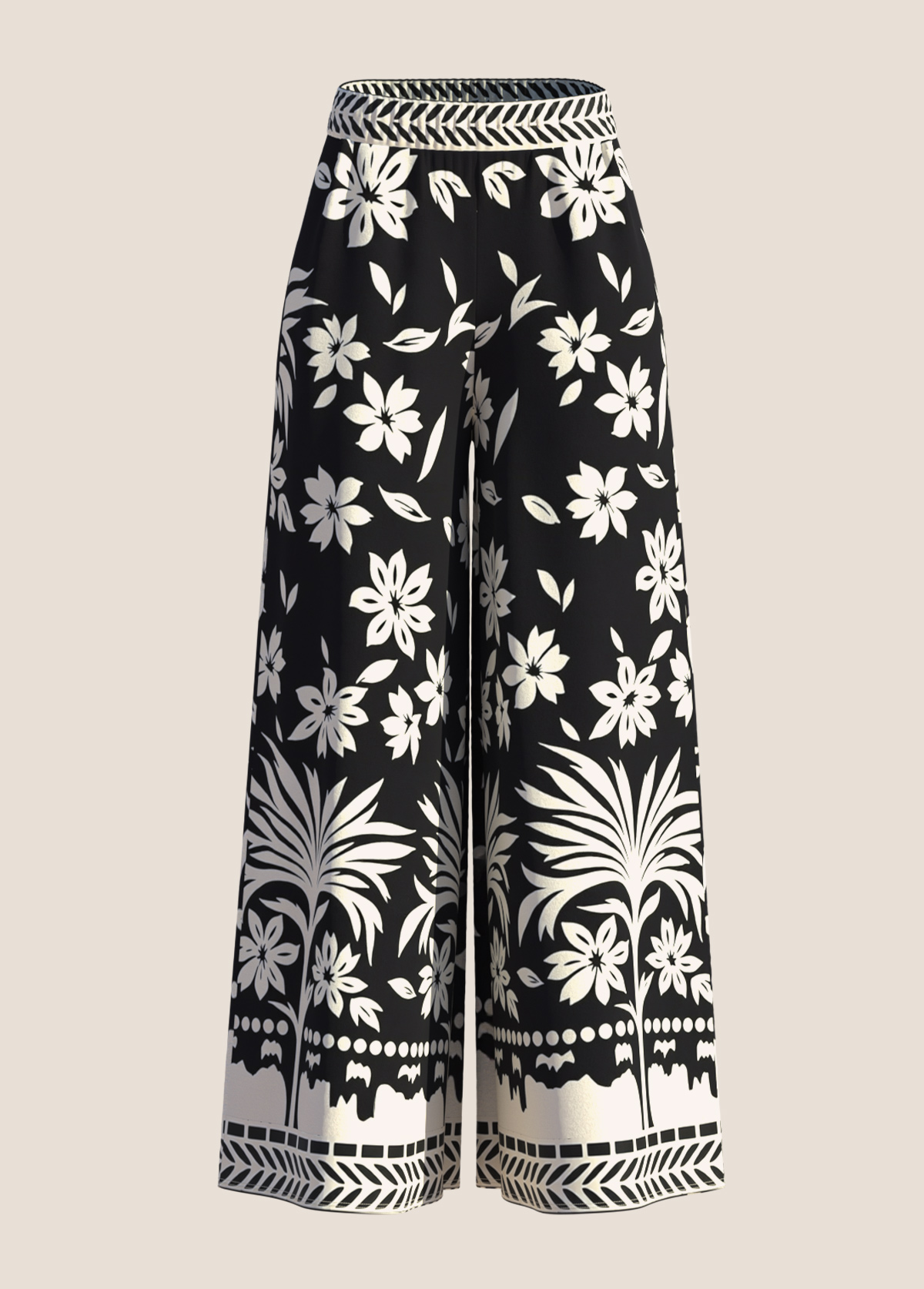 Tummy Control Floral Print Black One Piece Swimwear | picture 