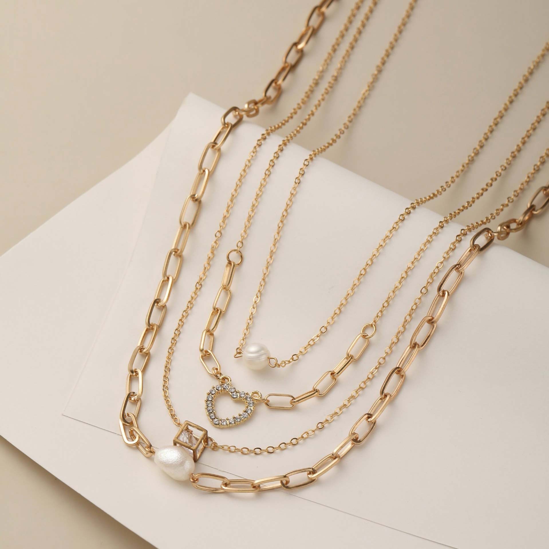 Golden Color Heart Copper Detail Necklaces | picture 