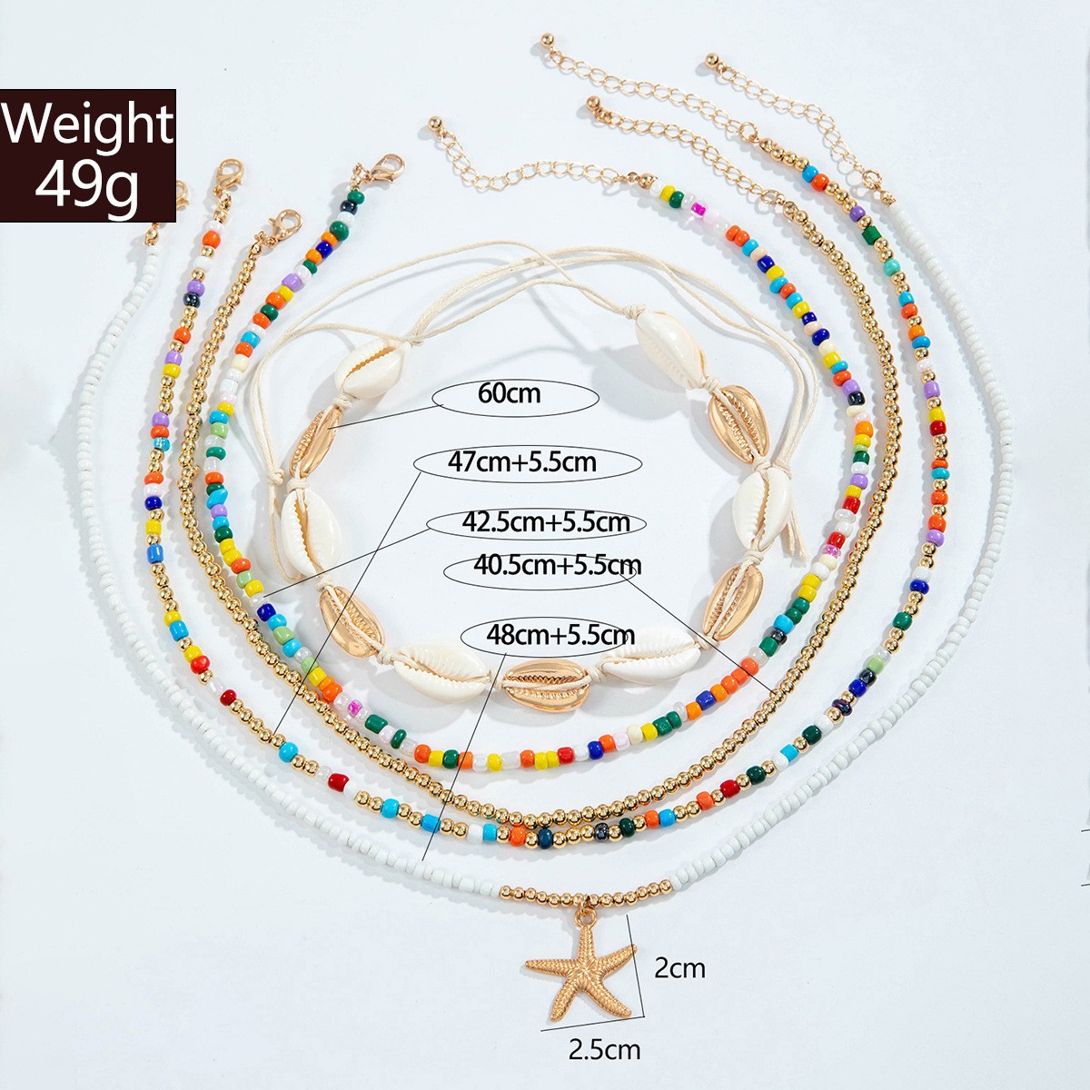 Multi Color Shell Seed Beads Necklaces | picture 