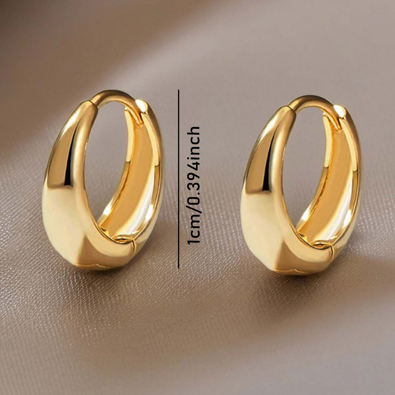 Golden Round Design Stainless Steel Earrings | picture 