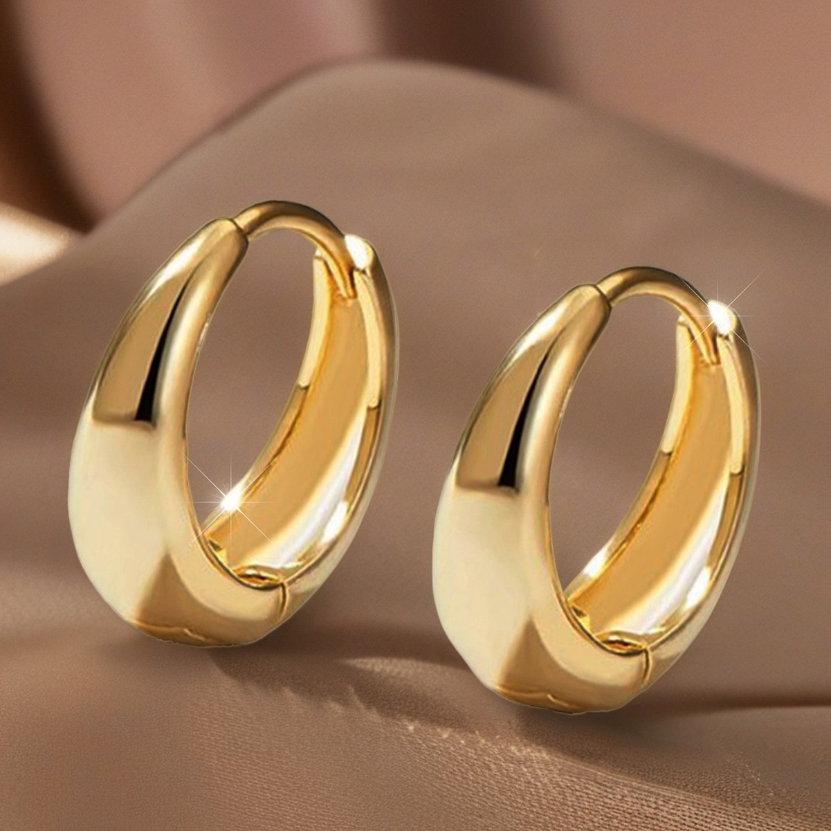 Golden Round Design Stainless Steel Earrings | picture 