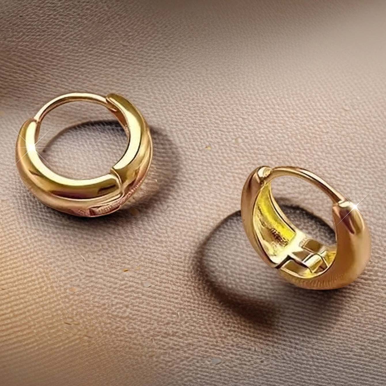 Golden Round Design Stainless Steel Earrings | picture 