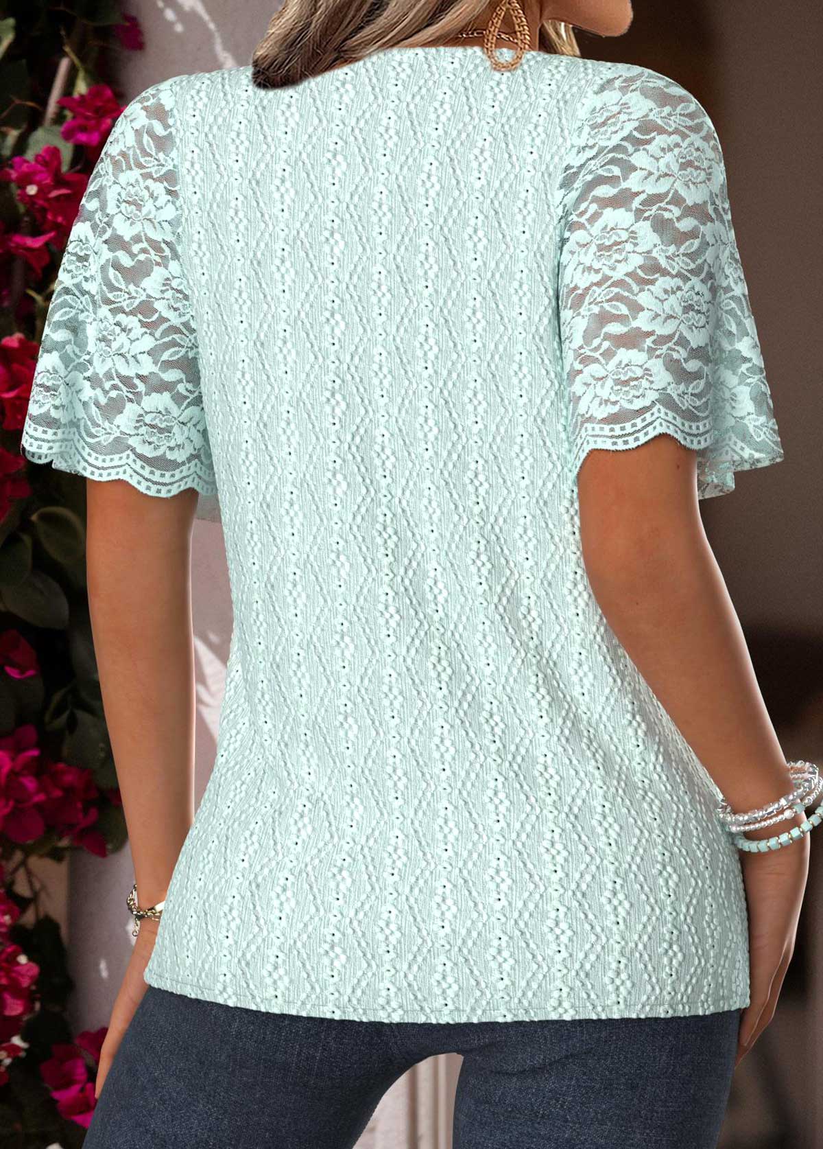 Mint Green Tummy Coverage Short Sleeve T Shirt | picture 