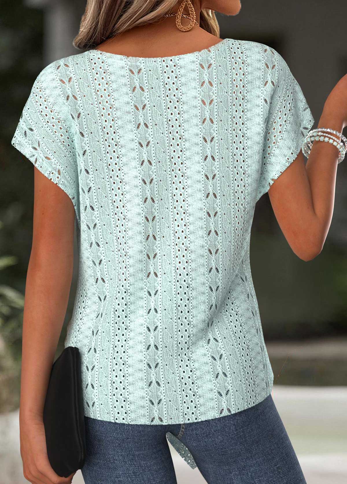 Light Green Tummy Coverage Short Sleeve T Shirt | picture 