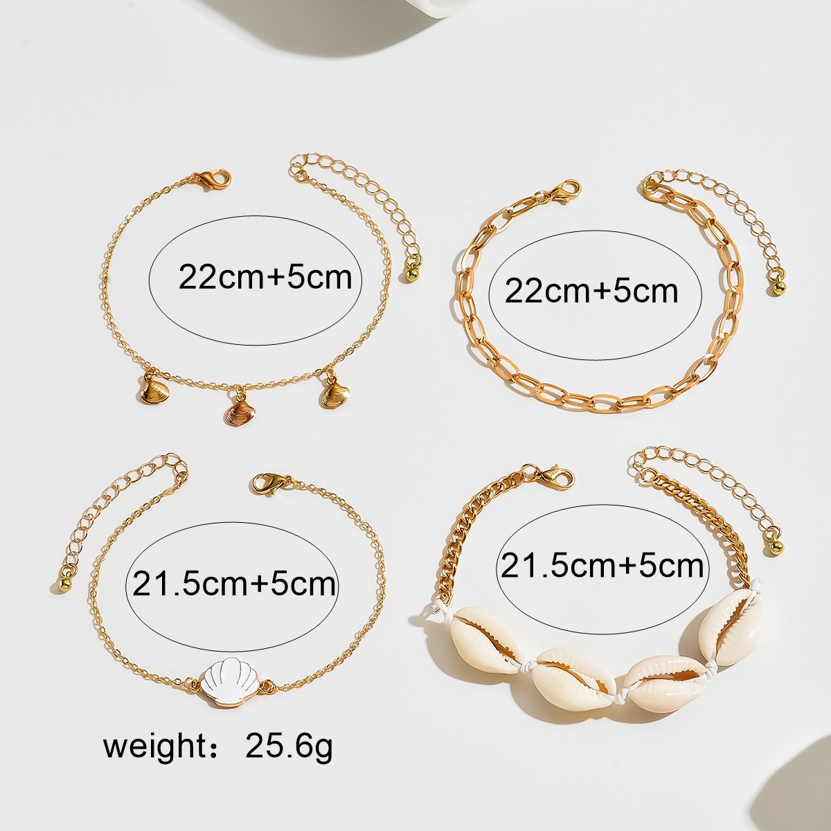 Golden Color Shell Alloy Detail Anklets | picture 