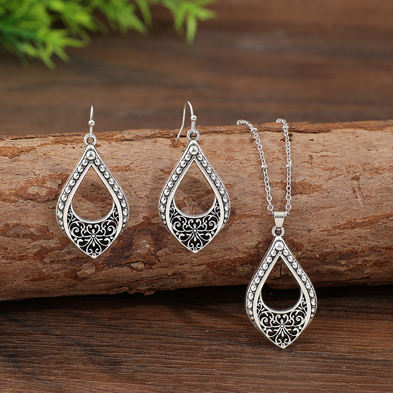 Silver Color Alloy Earrings and Necklace | picture 
