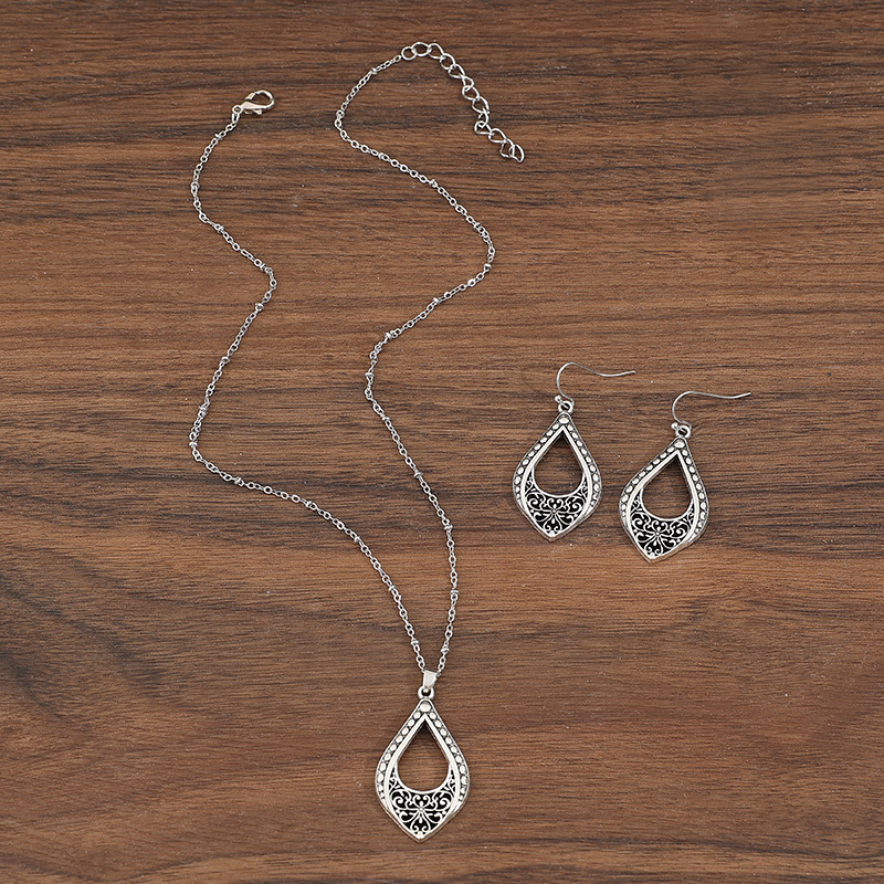 Silver Color Alloy Earrings and Necklace | picture 