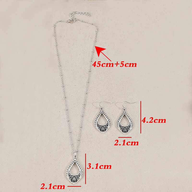 Silver Color Alloy Earrings and Necklace | picture 