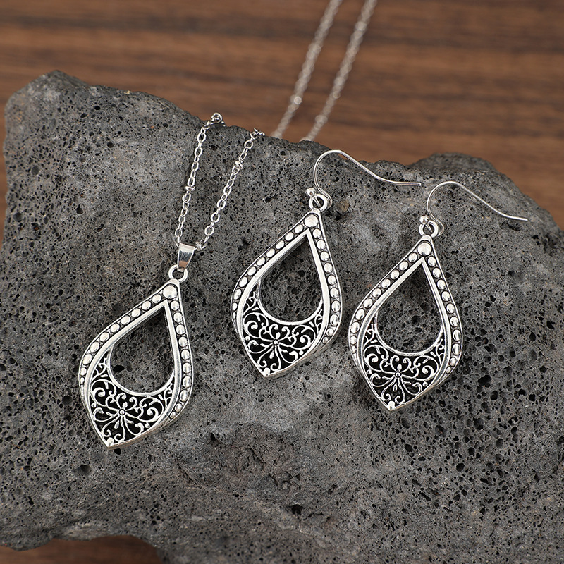 Silver Color Alloy Earrings and Necklace | picture 