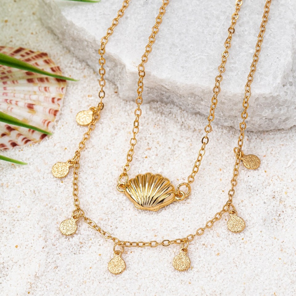 Golden Shell Design Alloy Anklet Set | picture 