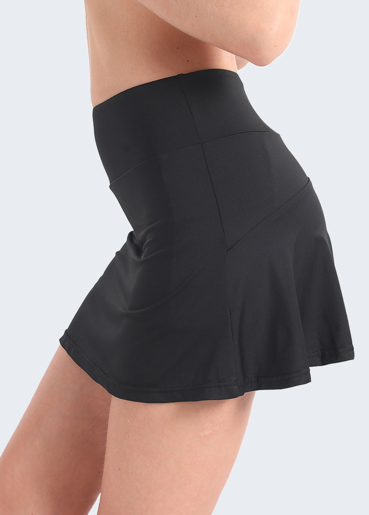 Black Elastic Waist High Waisted Pantskirt | picture 