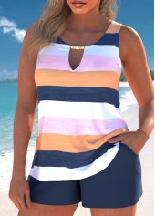 Cut Out Striped Multi Color Tankini Set | thumb picture 