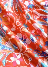 Tie Floral Print Coral One Piece Swimdress | thumb picture 