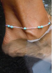 Mint Green Turquoise Beaded Alloy Anklet | thumb picture 
