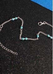 Mint Green Turquoise Beaded Alloy Anklet | thumb picture 