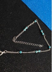 Mint Green Turquoise Beaded Alloy Anklet | thumb picture 