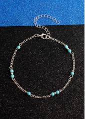 Mint Green Turquoise Beaded Alloy Anklet | thumb picture 