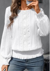 White Tummy Coverage Long Sleeve Round Neck T Shirt | thumb picture 